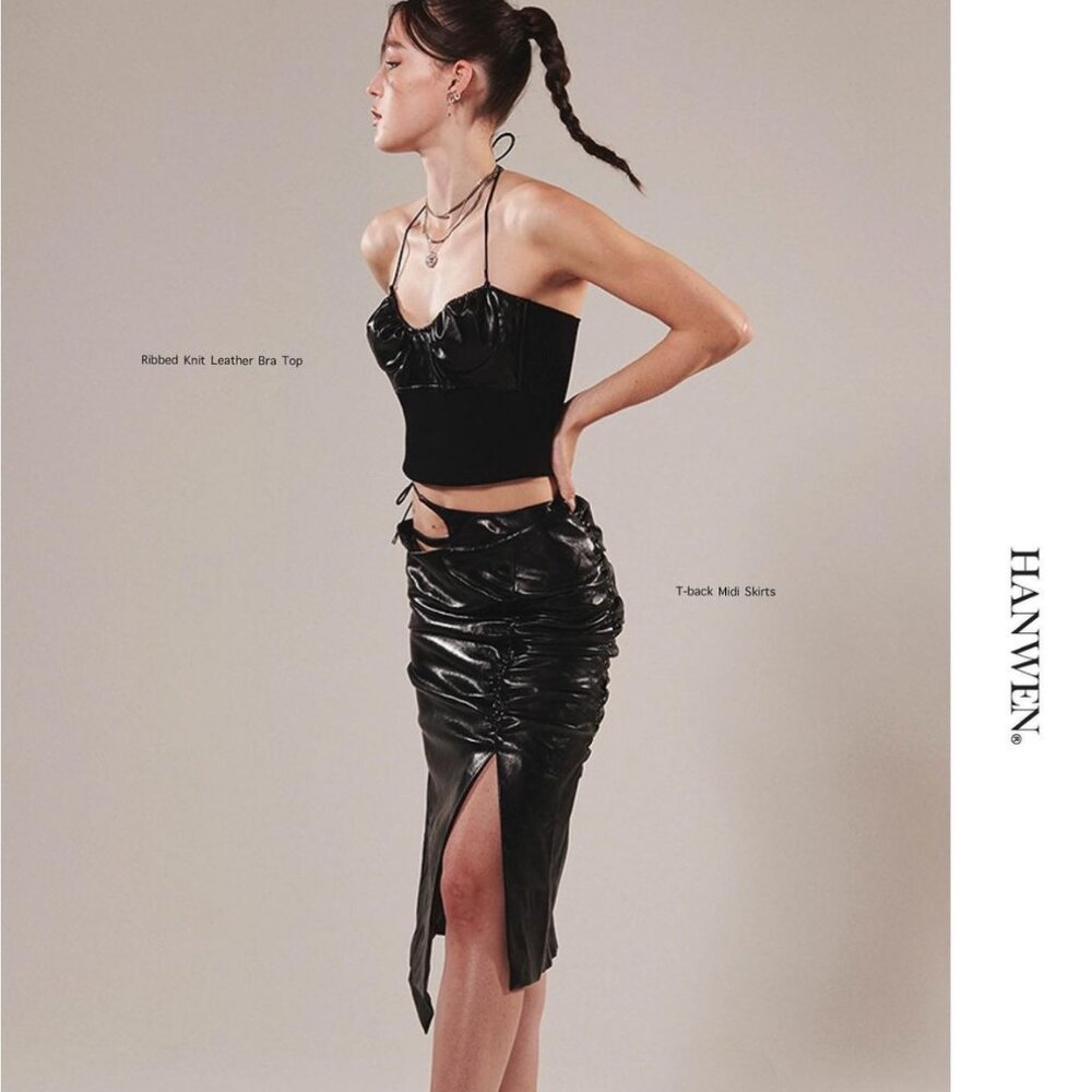 Hanwen Studio Faux Leather Skirt XXS